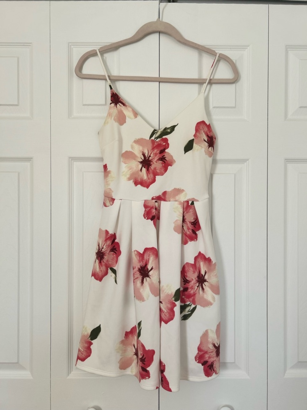 Soprano Cream Dress with Pink and Green Floral Detail